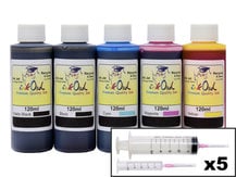 5x120ml Ink Refill Kit for CANON PFI-007, PFI-107, PFI-207, PFI-307, PFI-707